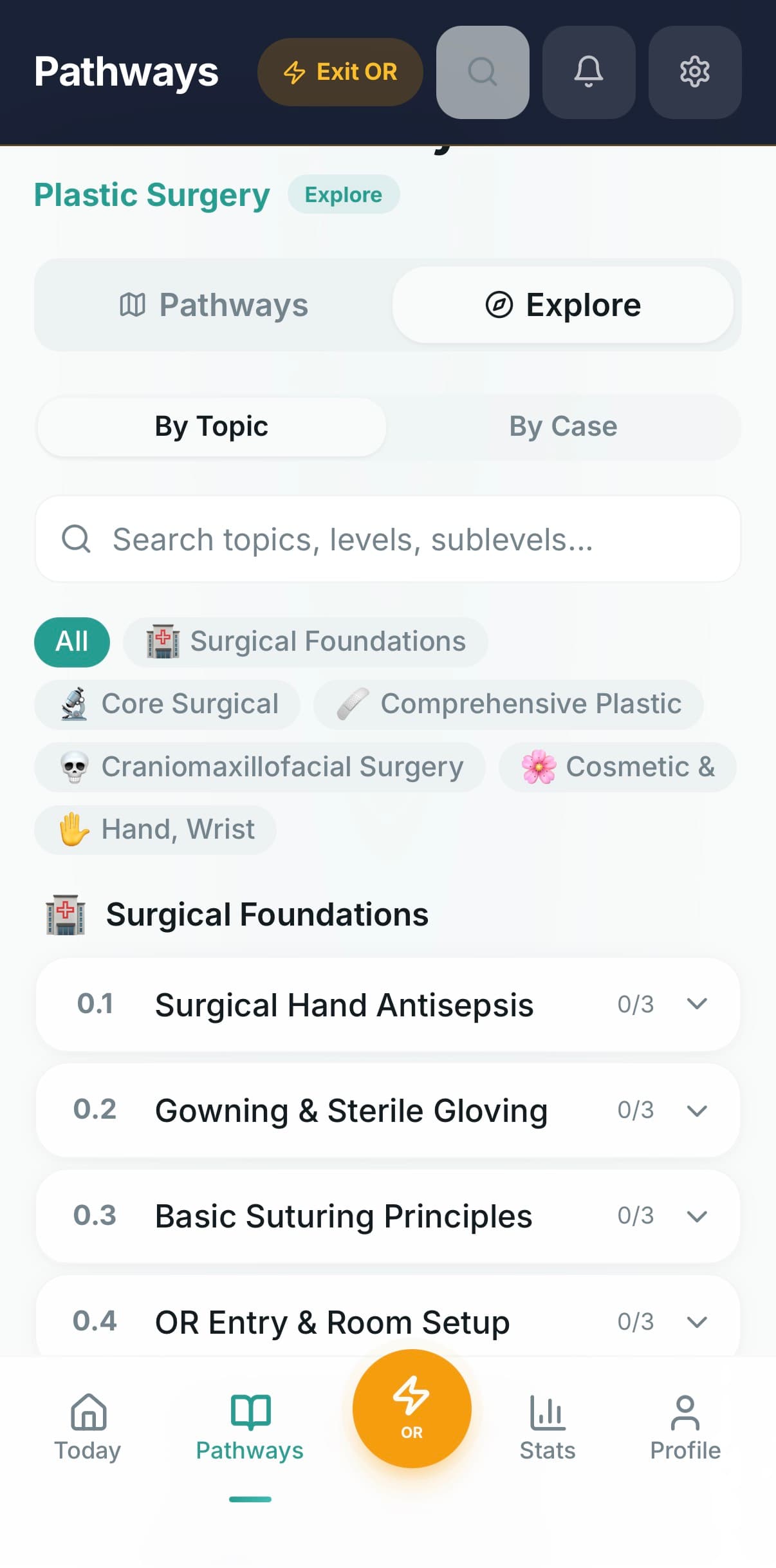 OR mode procedure explorer